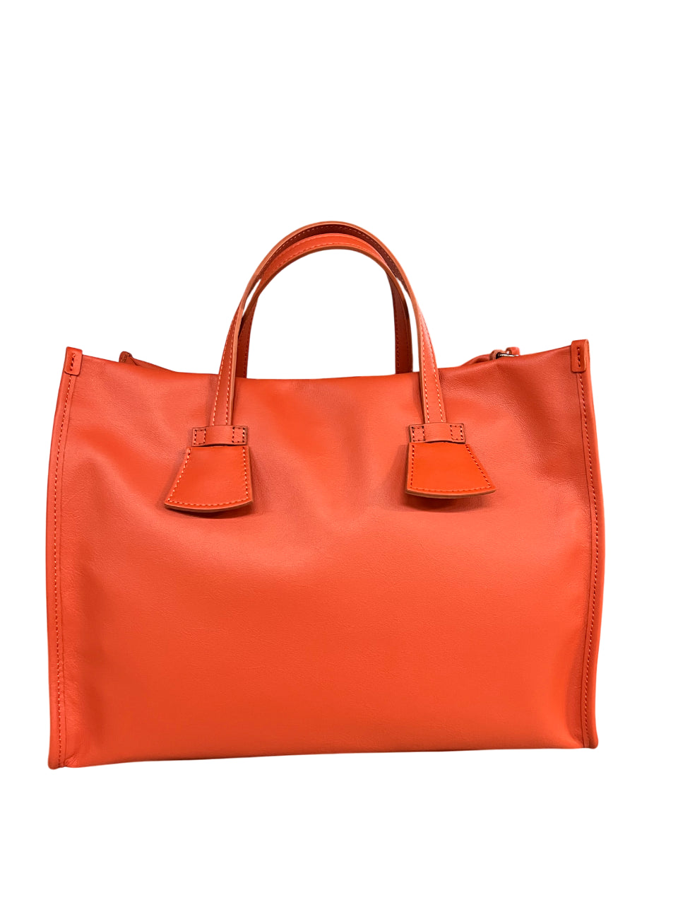 RIPANI borsa donna arancio scuro con logo in tinta  E621LL ALDA 100% pelle MADE IN ITALY