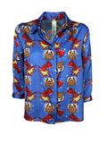 IL THE DELLE 5 camicia donna azzurra SPOON 56 ST TIGER MADE IN ITALY