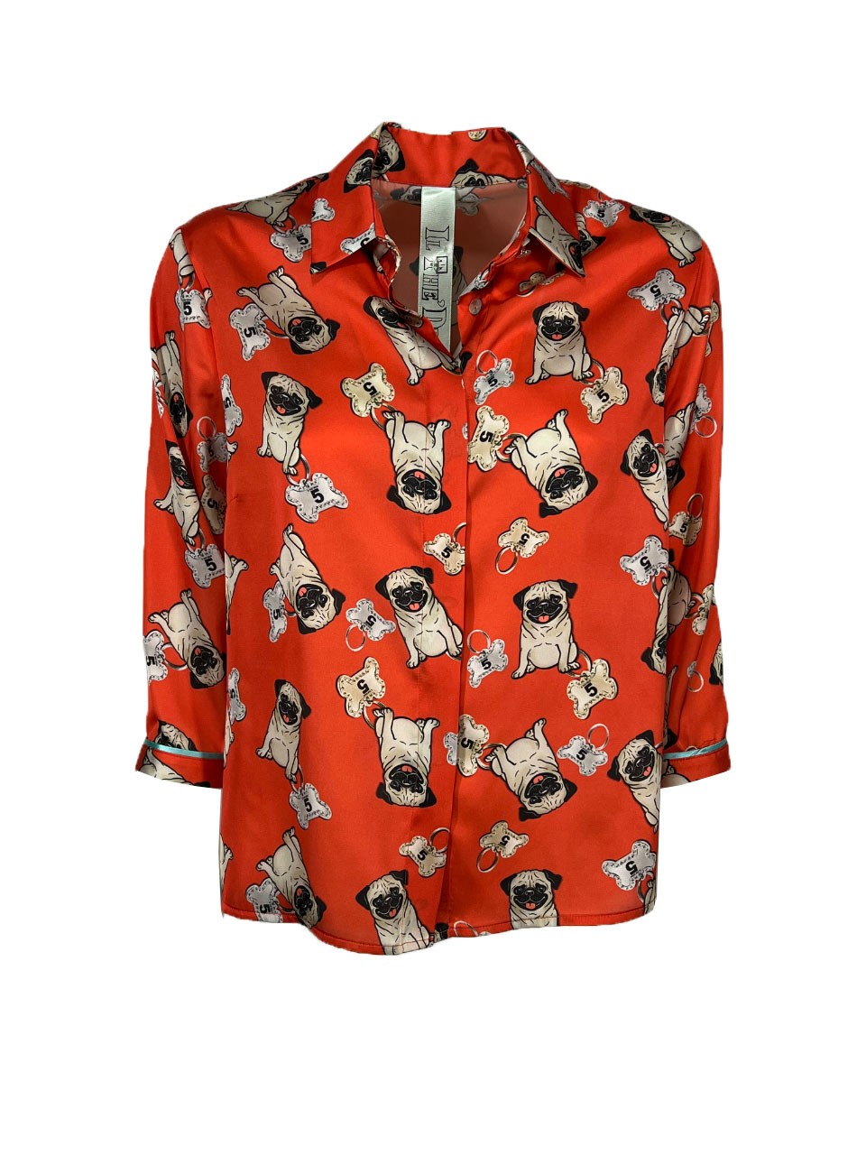 IL THE DELLE 5 camicia arancio scuro SPOON 56 ST DOG MADE IN ITALY