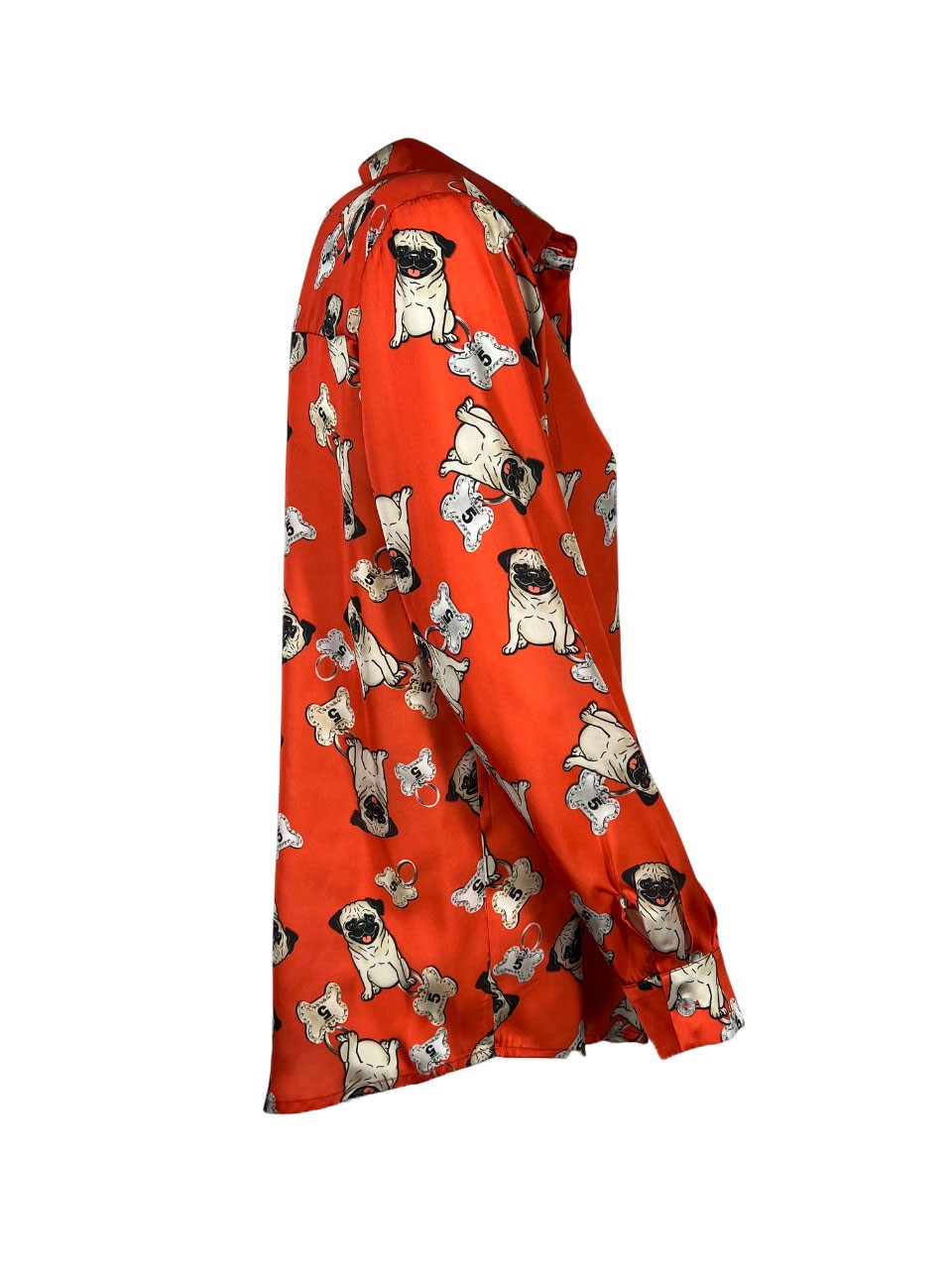 IL THE DELLE 5 camicia donna over arancio scuro fantasia DOG  PACHA 56 ST DOG MADE IN ITALY