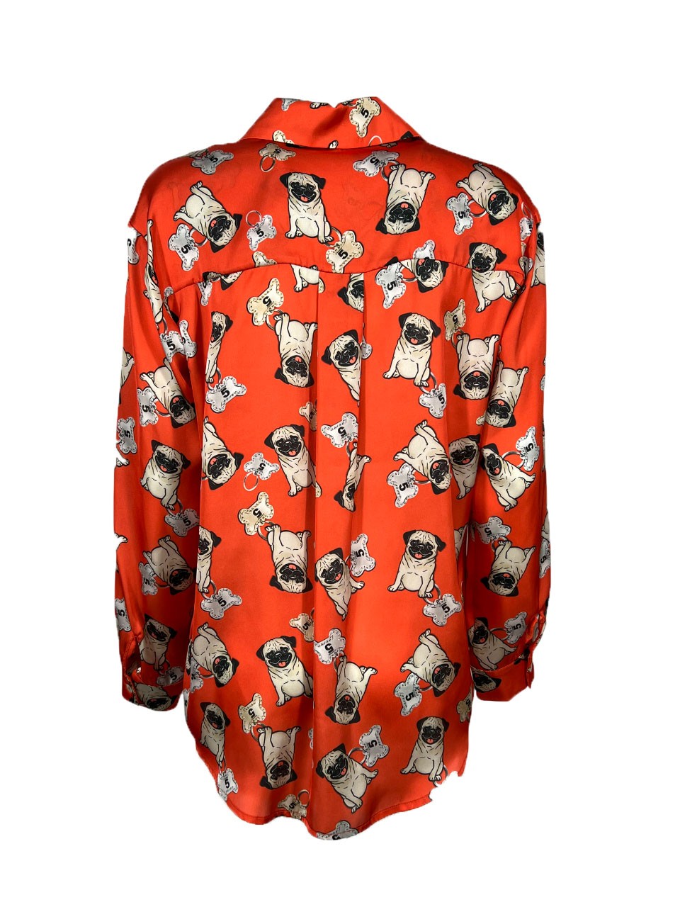 IL THE DELLE 5 camicia donna over arancio scuro fantasia DOG  PACHA 56 ST DOG MADE IN ITALY