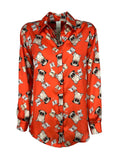 IL THE DELLE 5 camicia donna over arancio scuro fantasia DOG  PACHA 56 ST DOG MADE IN ITALY