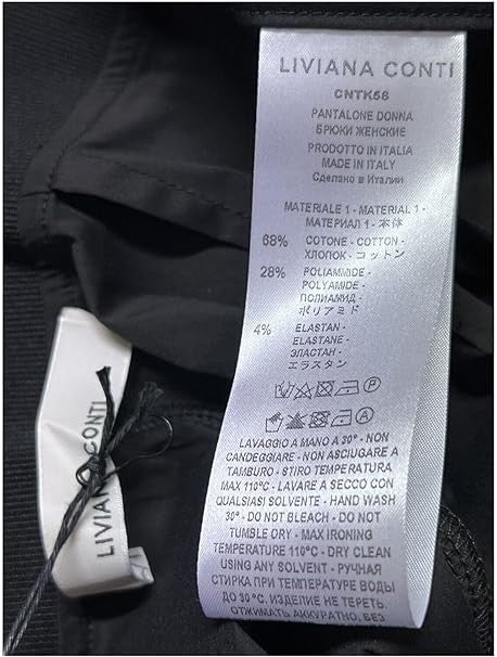 LIVIANA Conti Pantalone Donna Cotone Leggero CNTK58 nero Made in Italy