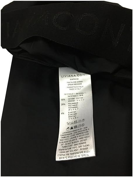 LIVIANA Conti Pantalone Donna Cotone Leggero trombetta nero CNTK38 CLAUDETTE Made in Italy