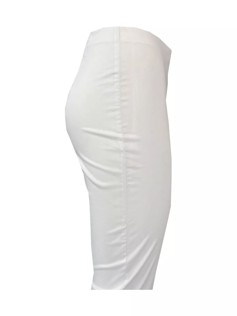 LIVIANA Conti Pantalone Donna Cotone Leggero trombetta Bianco CNTK38 CLAUDETTE Made in Italy