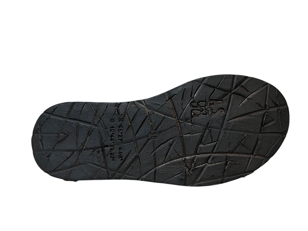 A.S. 98 scarpa donna con buchi nera/smoke aperta in punta e al tallone  B99006 100% pelle