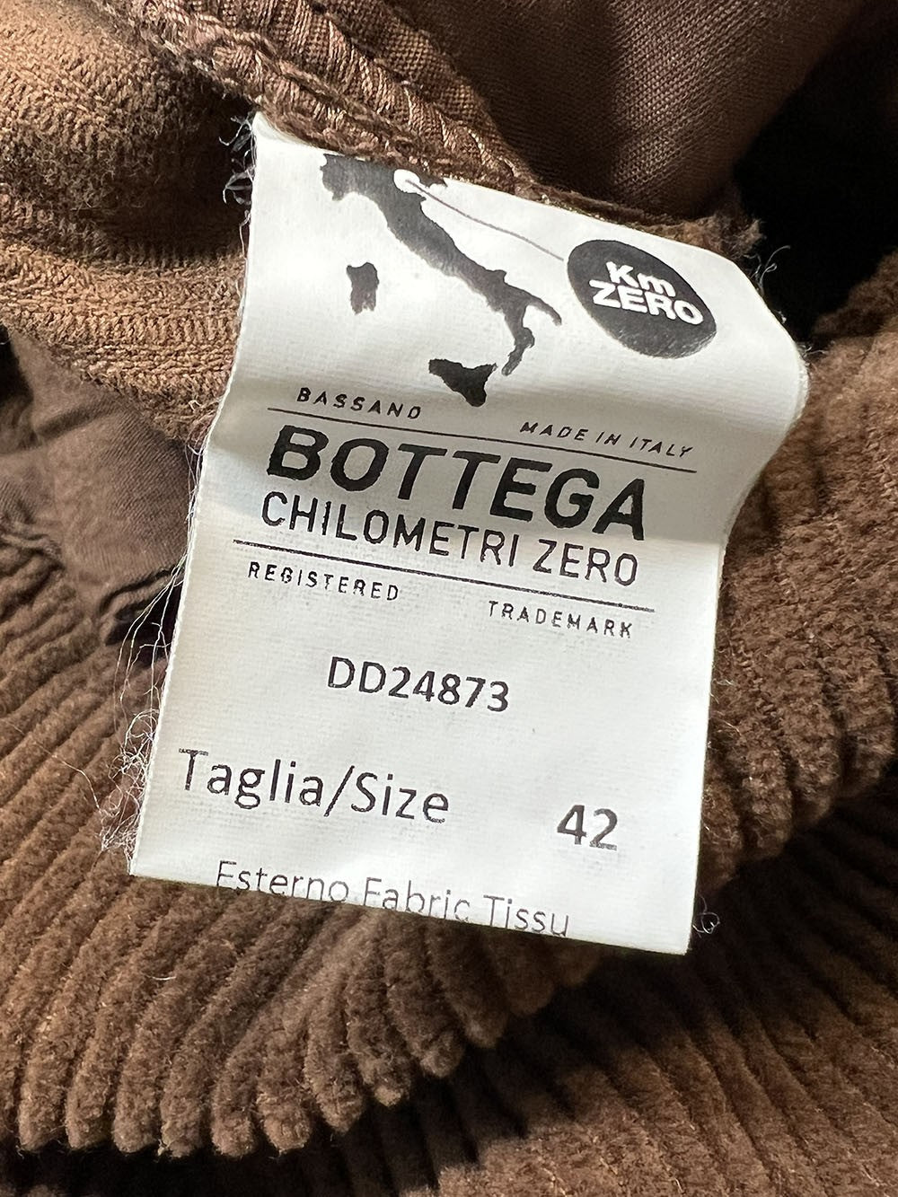 4.10 by BottegaChilometriZero pantalone donna velluto biscotto DD24873 ORTLES MADE IN ITALY