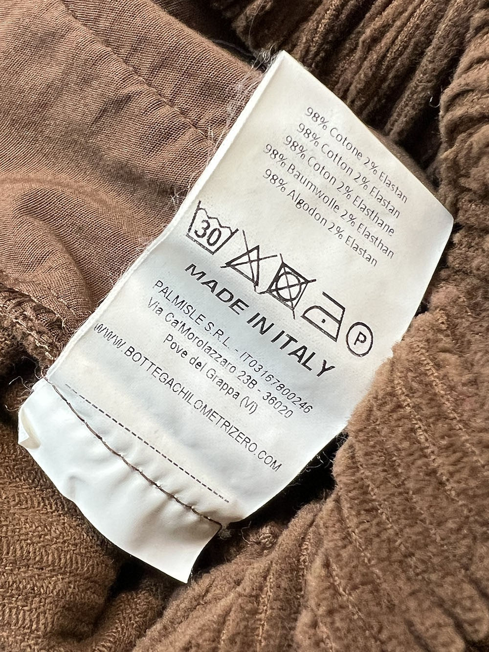 4.10 by BottegaChilometriZero pantalone donna velluto biscotto DD24873 ORTLES MADE IN ITALY