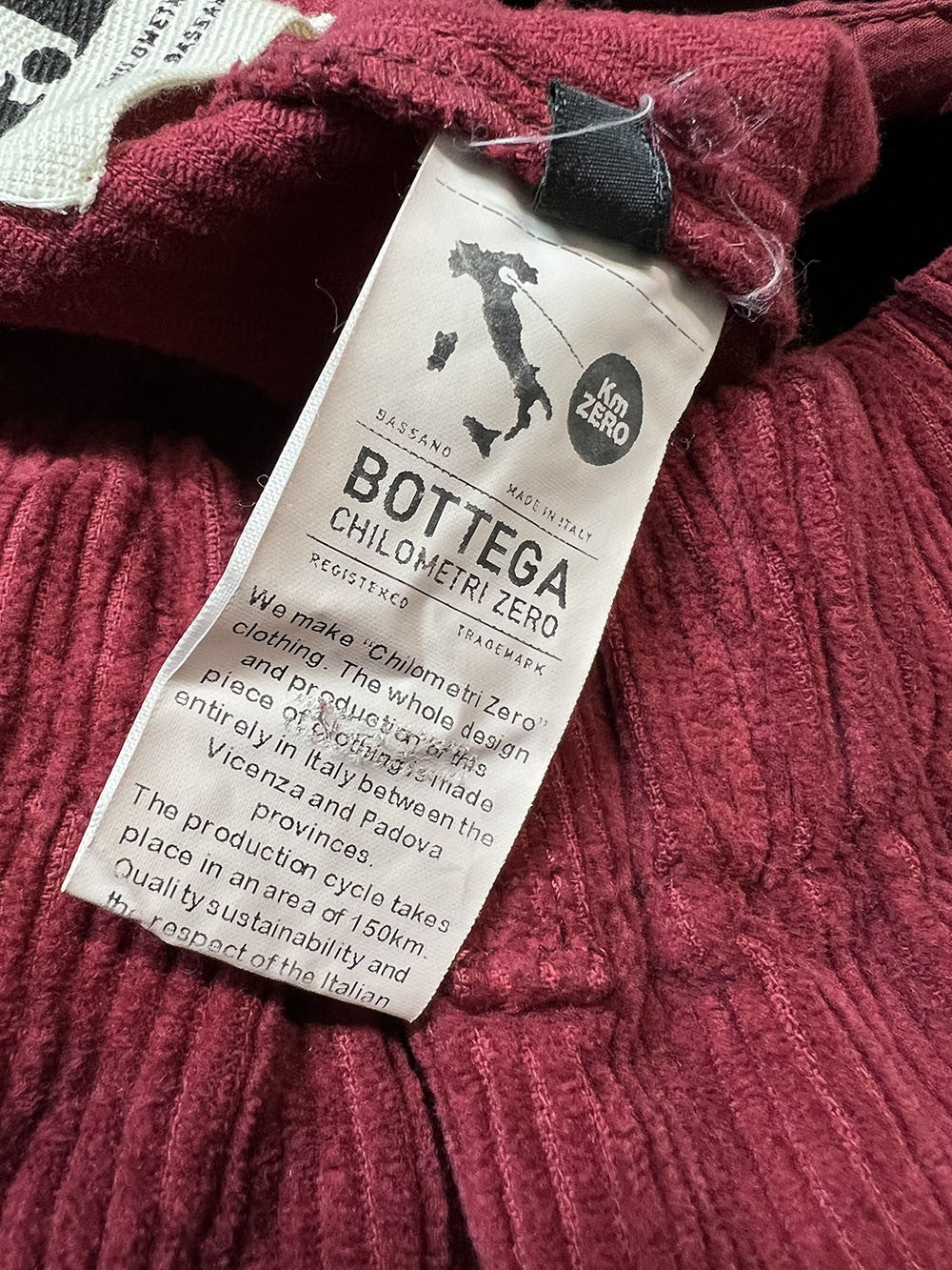 4.10 by BottegaChilometriZero pantalone donna velluto rosso scuro  DD23242 ORTLES MADE IN ITALY