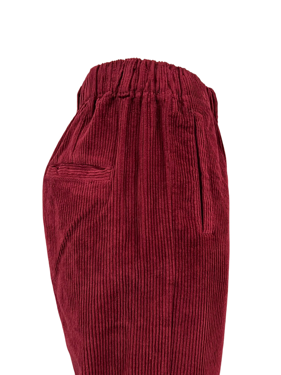 4.10 by BottegaChilometriZero pantalone donna velluto rosso scuro  DD23242 ORTLES MADE IN ITALY