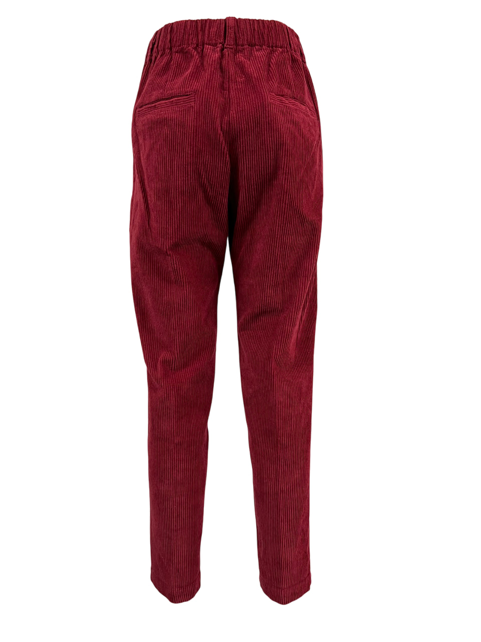 4.10 by BottegaChilometriZero pantalone donna velluto rosso scuro  DD23242 ORTLES MADE IN ITALY