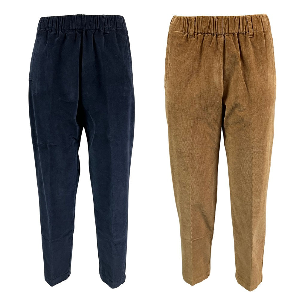 4.10 by BottegaChilometriZero pantalone donna velluto millerighe DD24875 EVEREST MADE IN ITALY