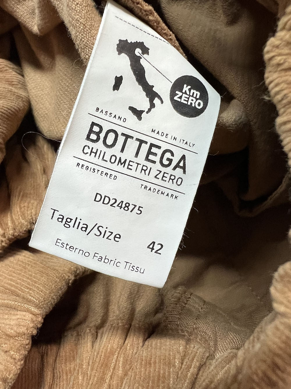 4.10 by BottegaChilometriZero pantalone donna velluto millerighe DD24875 EVEREST MADE IN ITALY