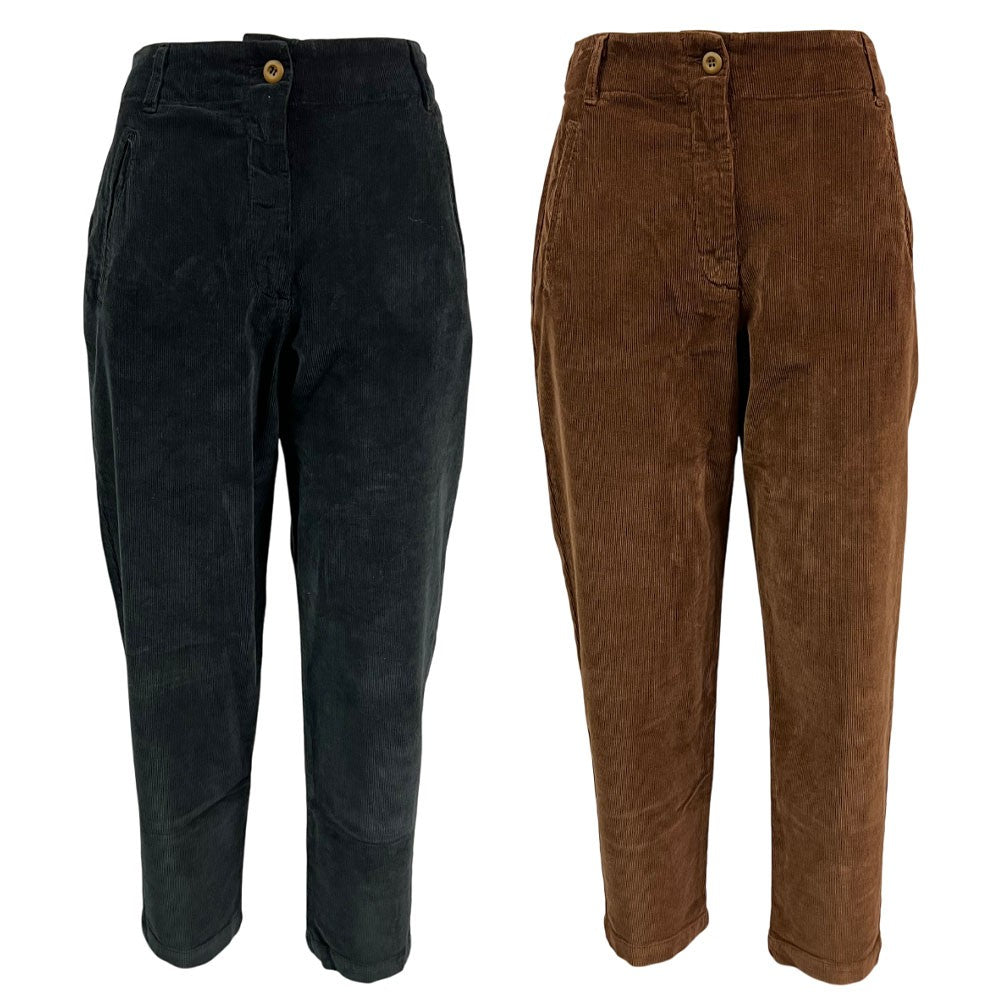 4.10 by BottegaChilometriZero pantalone donna velluto millerighe DD23265 PERU’ MADE IN ITALY