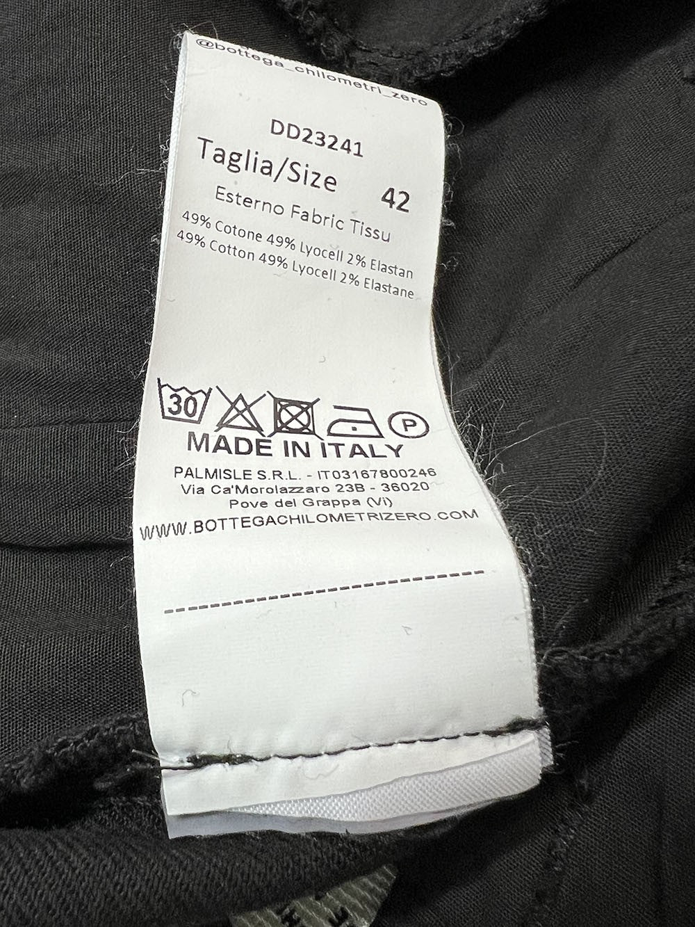 4.10 by BottegaChilometriZero pantalone donna cotone invernale nero DD23241 RICHELIER MADE IN ITALY