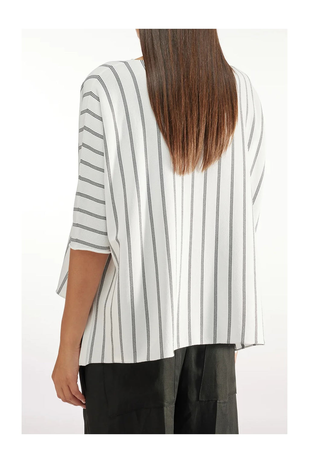 LIVIANA CONTI maglia over righe AO1-Y bianco/nero L5SA57 WILMA MADE IN ITALY