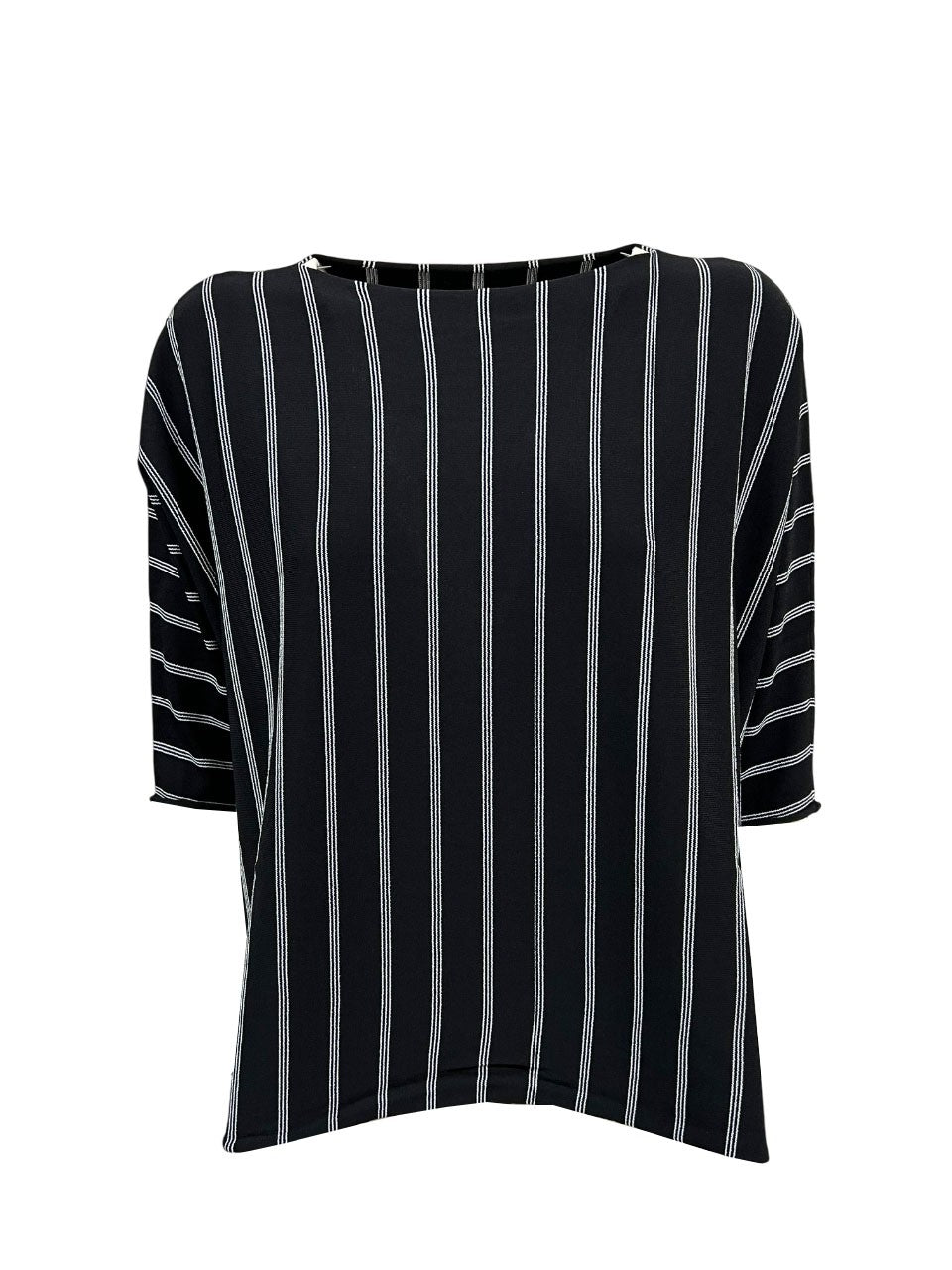 LIVIANA CONTI maglia over righe Y69A3 nero/bianco L5SA57 WILMA MADE IN ITALY