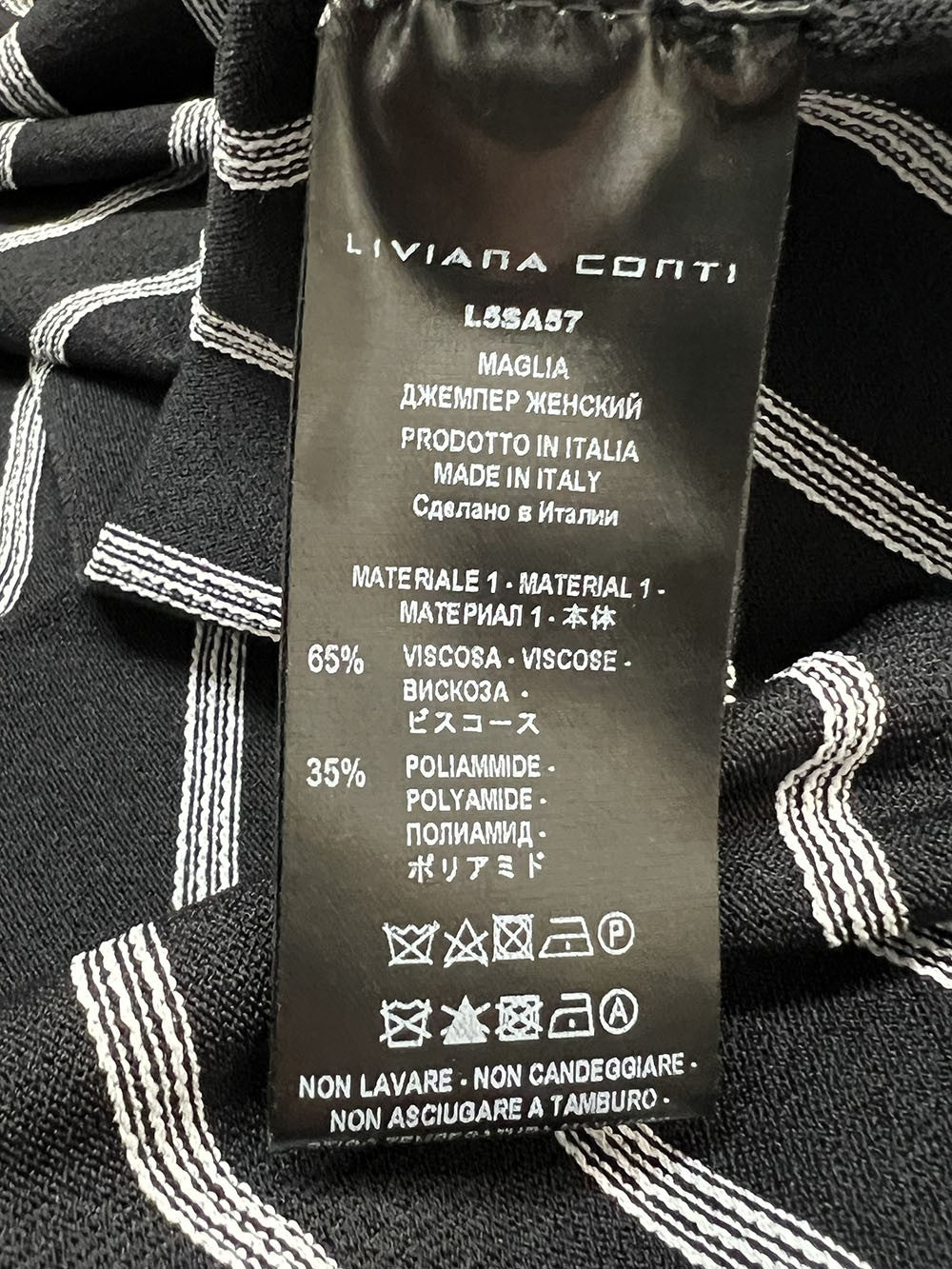 LIVIANA CONTI maglia over righe Y69A3 nero/bianco L5SA57 WILMA MADE IN ITALY