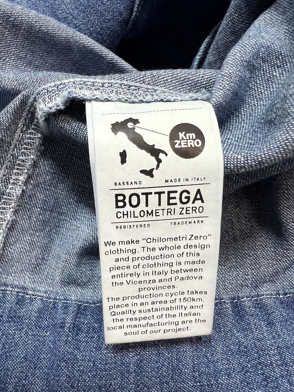 4.10 by BottegaChilometriZero giacca chambray leggero sfoderata colore jeans chiaro DD24628 RANGER MADE IN ITALY