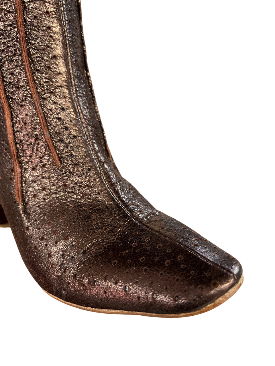 KUDETA’ stivale donna basso laminato cioccolato 514505 LAME’ MADE IN ITALY