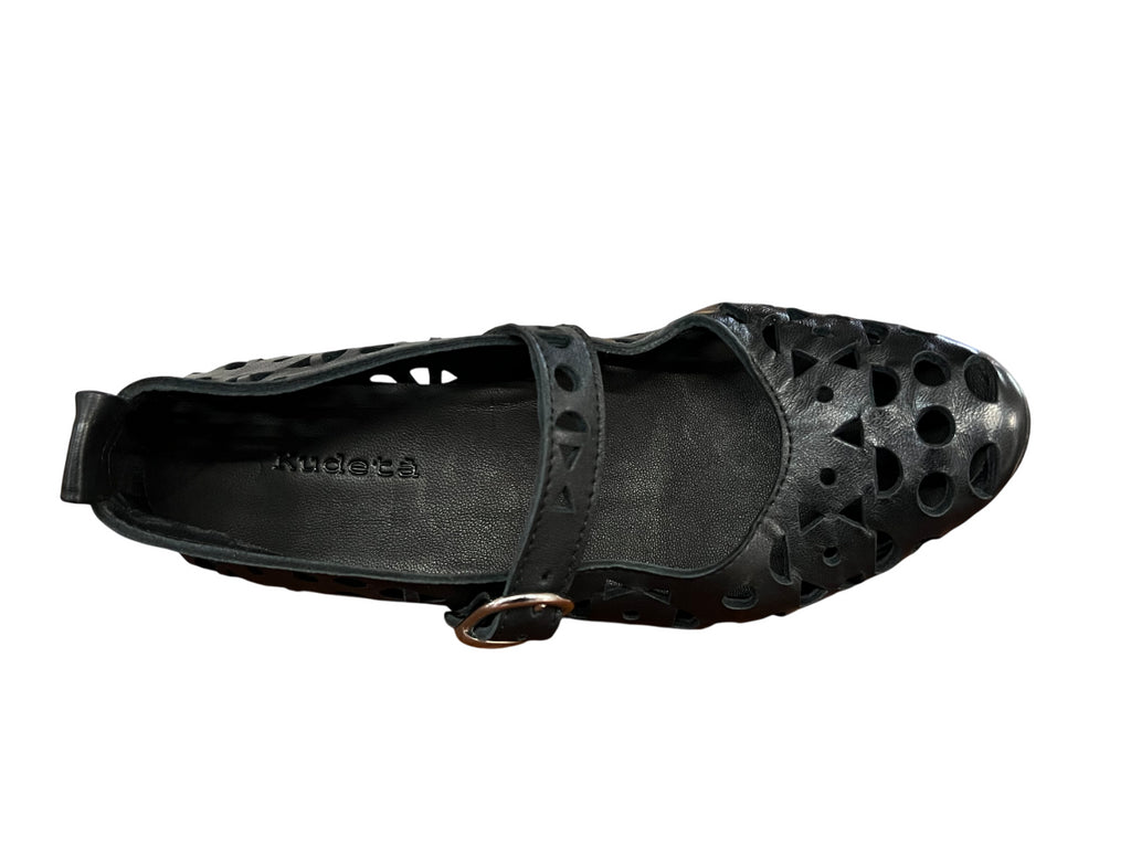 KUDETA’ ballerina donna pelle traforata nera 514406 FAR WEST MADE IN ITALY