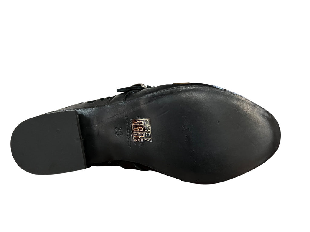 KUDETA’ ballerina donna pelle traforata nera 514406 FAR WEST MADE IN ITALY