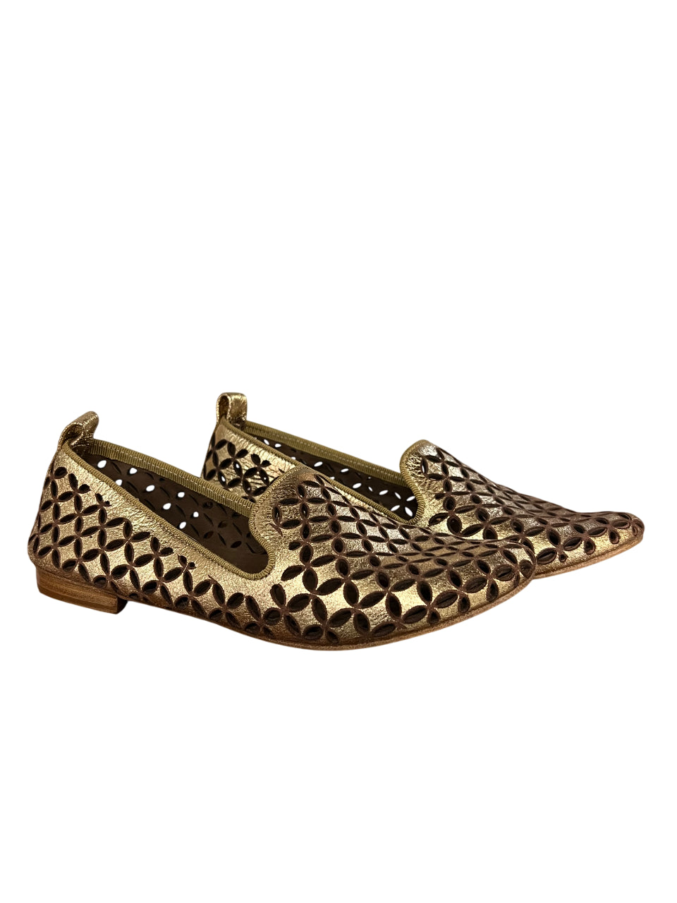 KUDETA’ scarpa donna traforata laminata oro 314102 LAME’ MADE IN ITALY