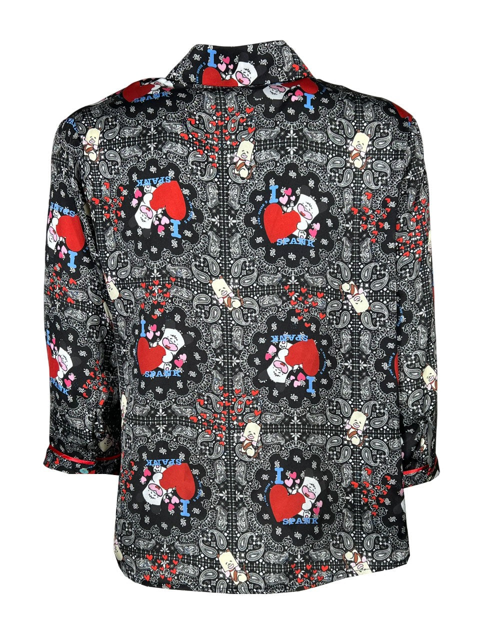 IL THE DELLE 5 camicia fantasia nera SPANK CUORE modello SPOON MADE IN ITALY