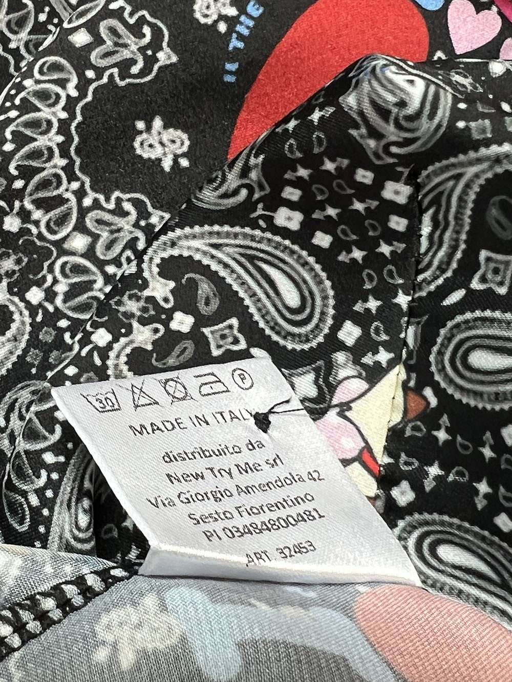 IL THE DELLE 5 camicia fantasia nera SPANK CUORE modello SPOON MADE IN ITALY