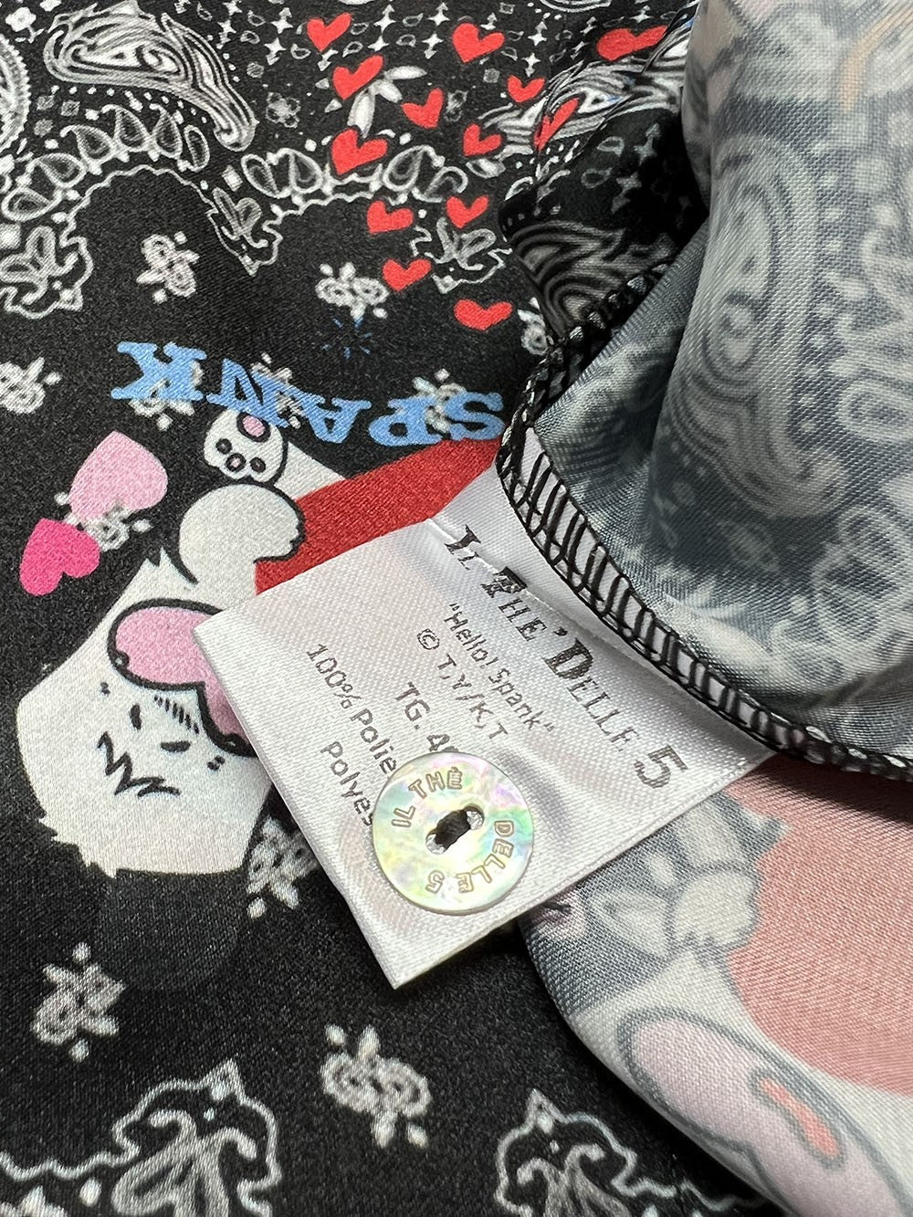 IL THE DELLE 5 camicia fantasia nera SPANK CUORE modello SPOON MADE IN ITALY