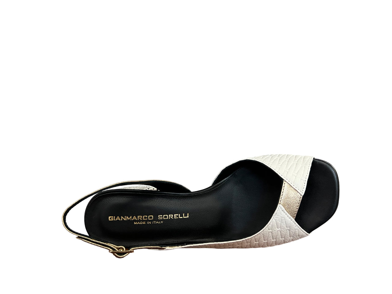 GIANMARCO SORELLI sandalo multimateriale burro/oro 3007/ROMY MADE IN ITALY