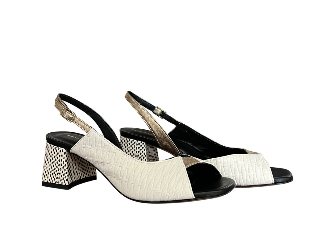 GIANMARCO SORELLI sandalo multimateriale burro/oro 3007/ROMY MADE IN ITALY