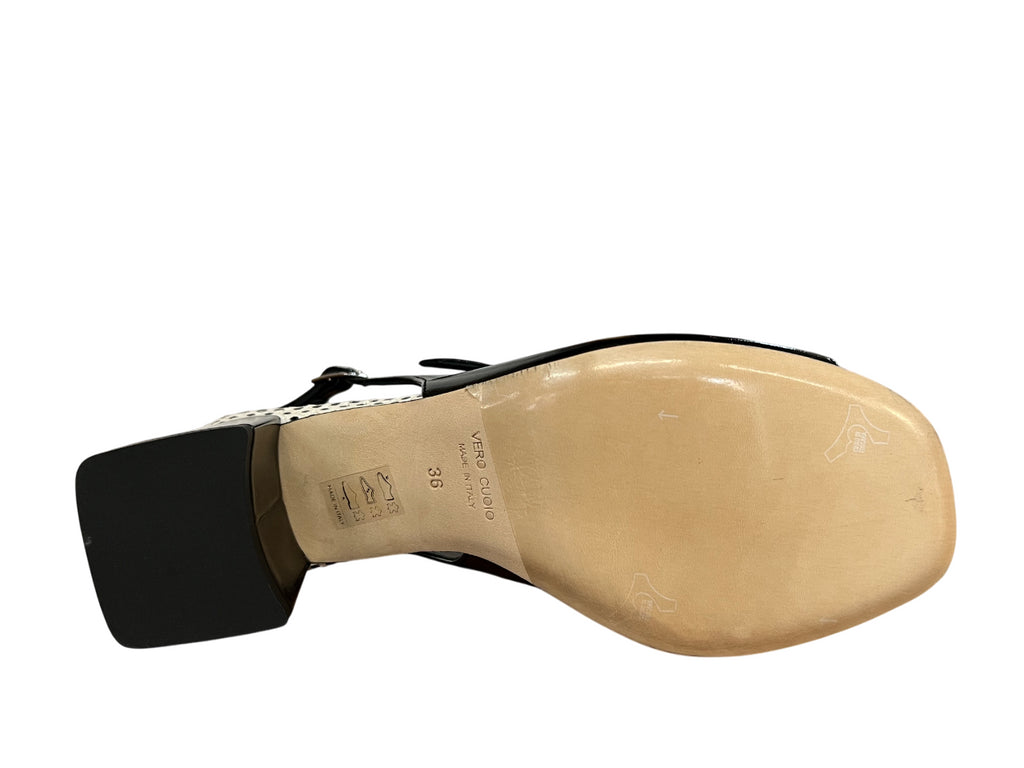 GIANMARCO SORELLI sandalo pelle nero con cinturino 3009/ROMY MADE IN ITALY