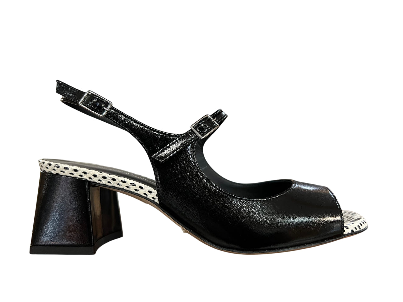 GIANMARCO SORELLI sandalo pelle nero con cinturino 3009/ROMY MADE IN ITALY