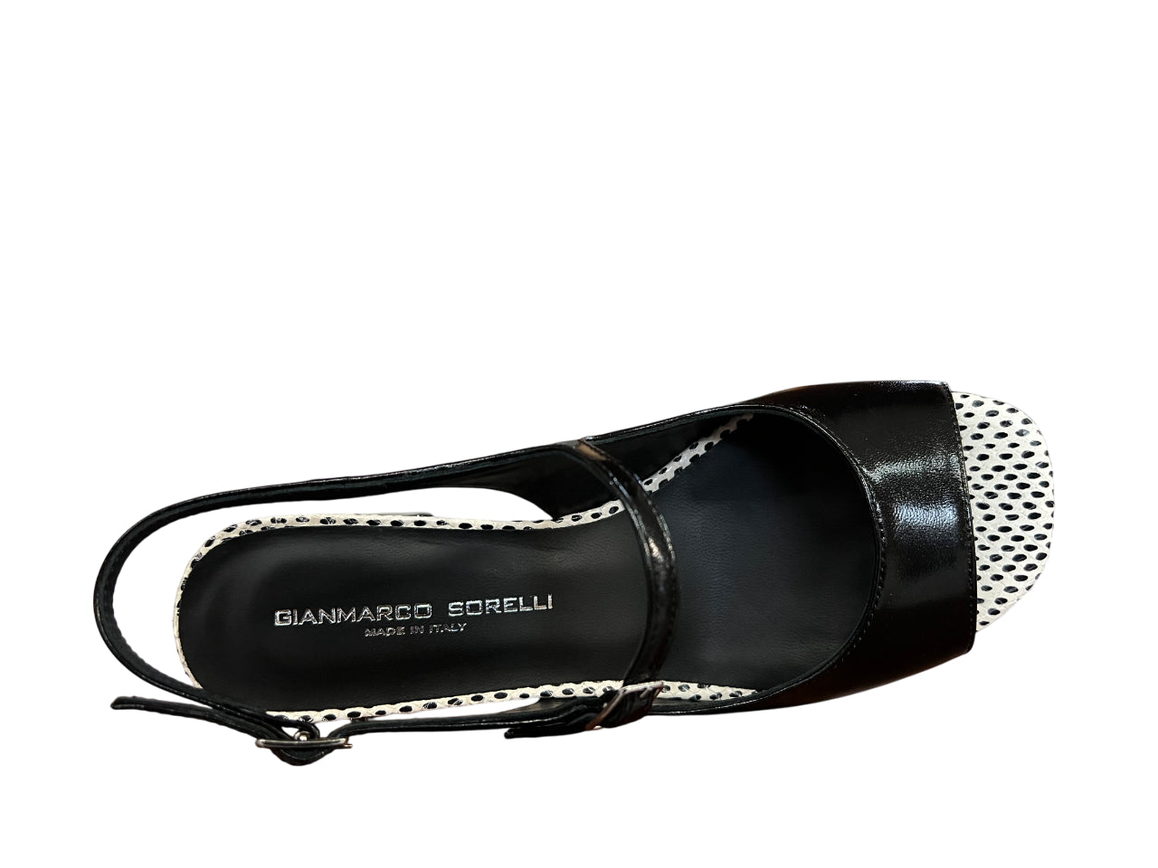 GIANMARCO SORELLI sandalo pelle nero con cinturino 3009/ROMY MADE IN ITALY