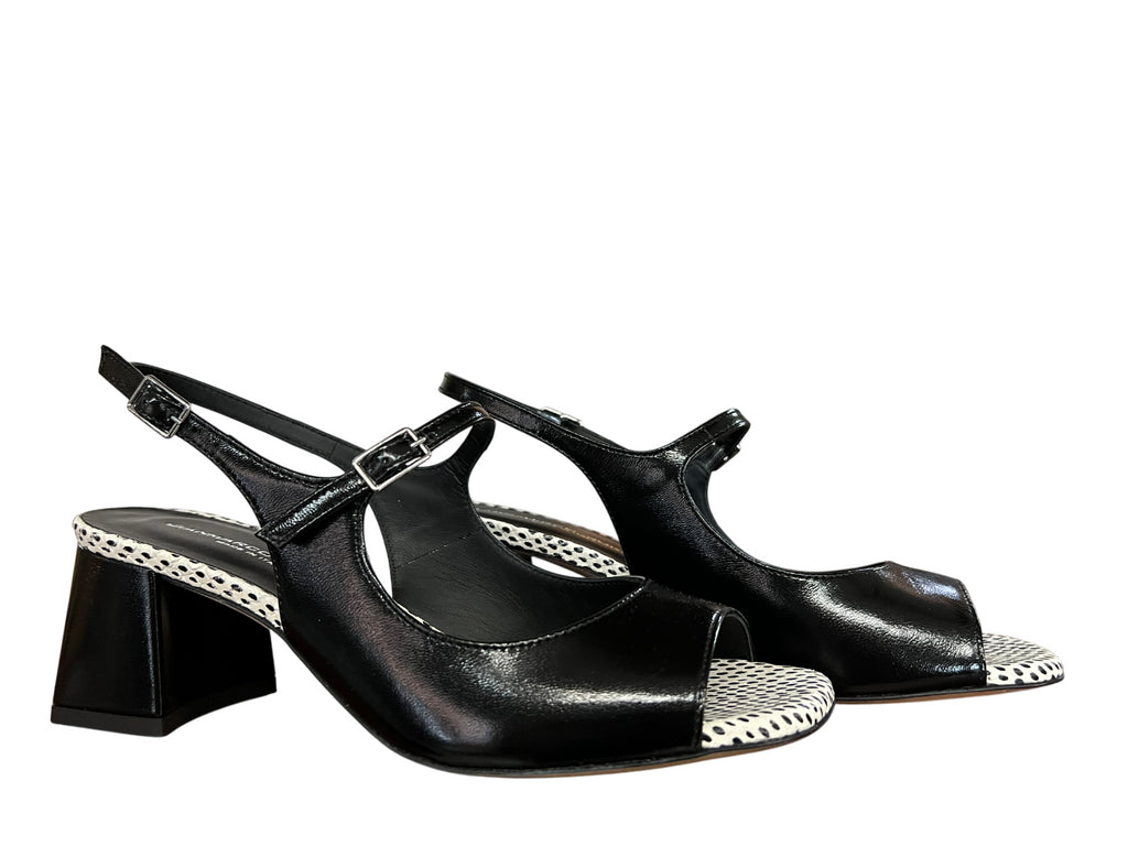 GIANMARCO SORELLI sandalo pelle nero con cinturino 3009/ROMY MADE IN ITALY