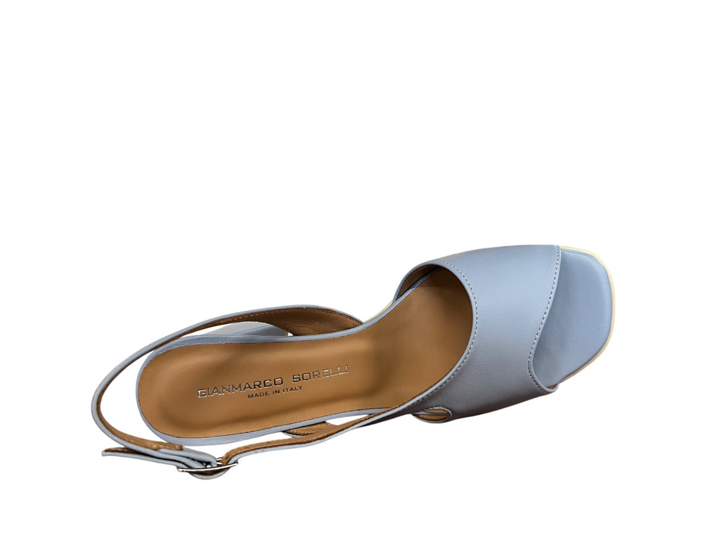 GIANMARCO SORELLI sandalo pelle celeste polvere 2062/FLEX MADE IN ITALY