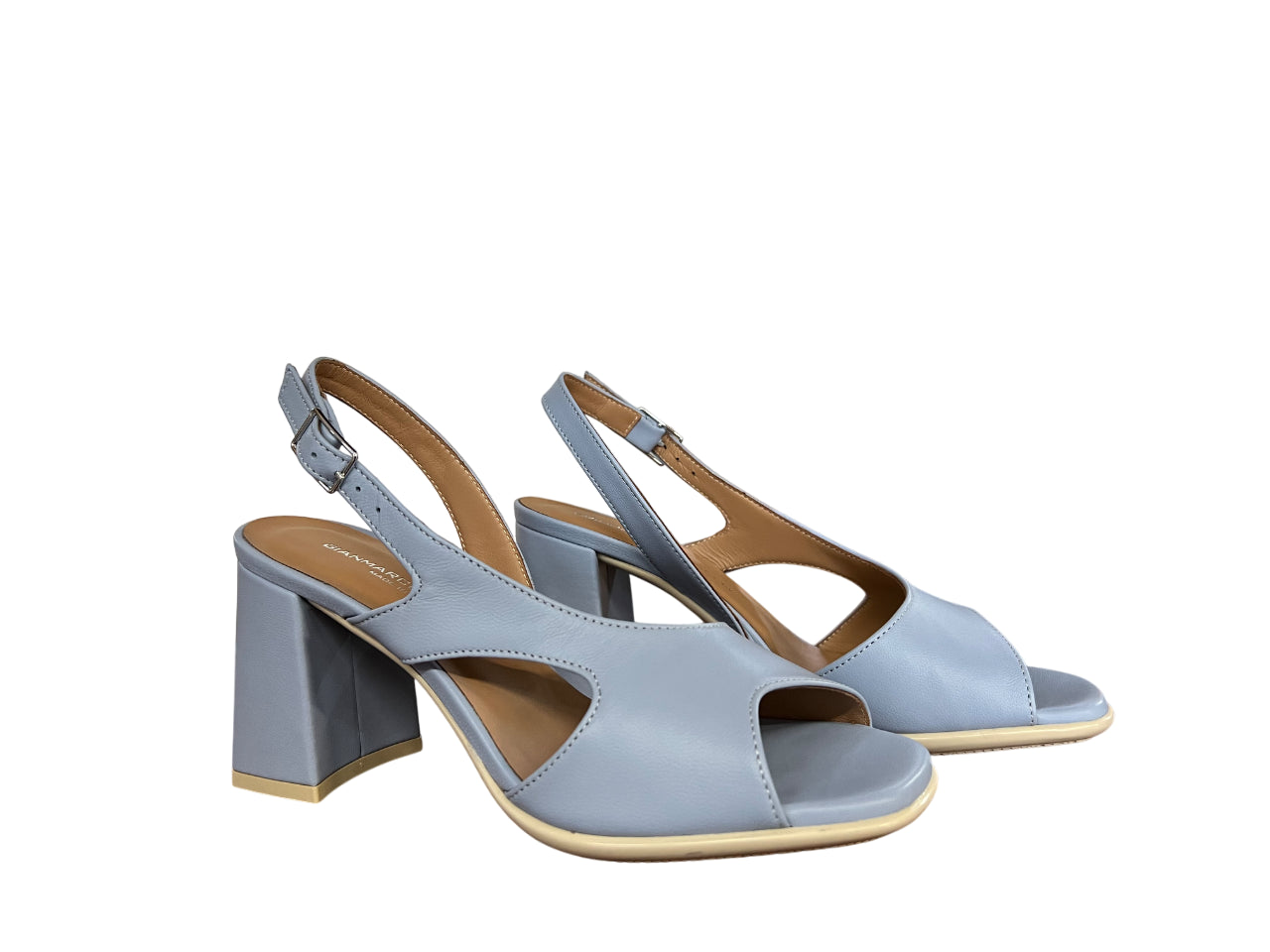 GIANMARCO SORELLI sandalo pelle celeste polvere 2062/FLEX MADE IN ITALY