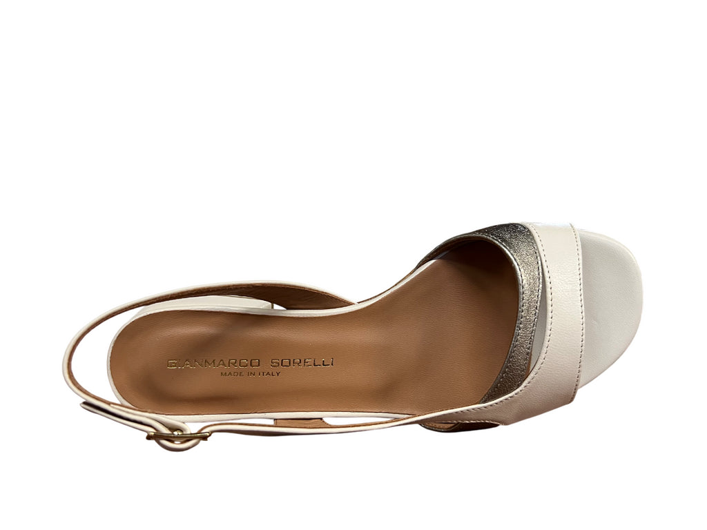 GIANMARCO SORELLI sandalo pelle beige 2213/MUSA 100% pelle MADE IN ITALY
