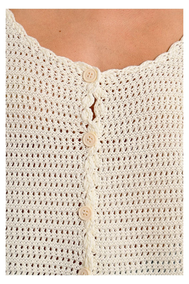 MOLLY BRACKEN cardigan donna cropped crochet N213DE 55% cotone 45% acrilico
