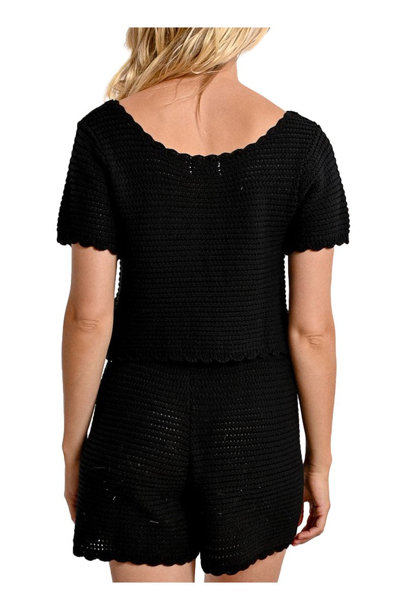 MOLLY BRACKEN cardigan donna cropped crochet N213DE 55% cotone 45% acrilico