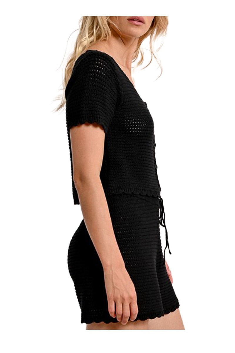 MOLLY BRACKEN cardigan donna cropped crochet N213DE 55% cotone 45% acrilico