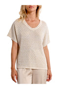 MOLLY BRACKEN maglia donna operata a scatoletta beige LA1729DP 100% poliestere
