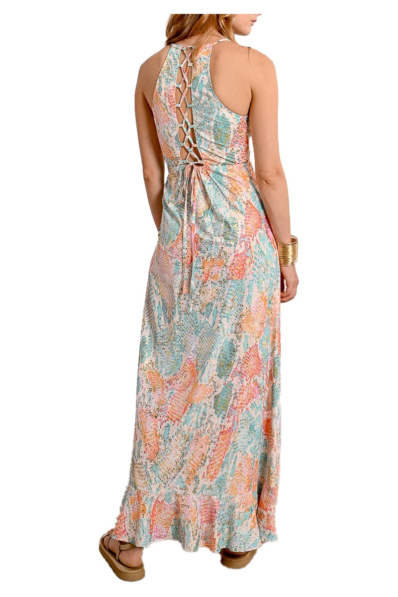 MOLLY BRACKEN abito donna multicolor con spalline LA70DE 100% poliestere