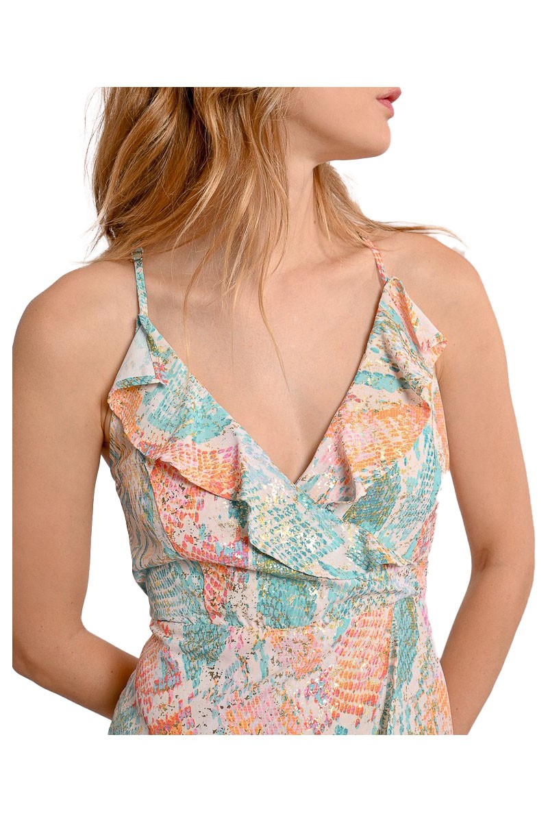 MOLLY BRACKEN abito donna multicolor con spalline LA70DE 100% poliestere