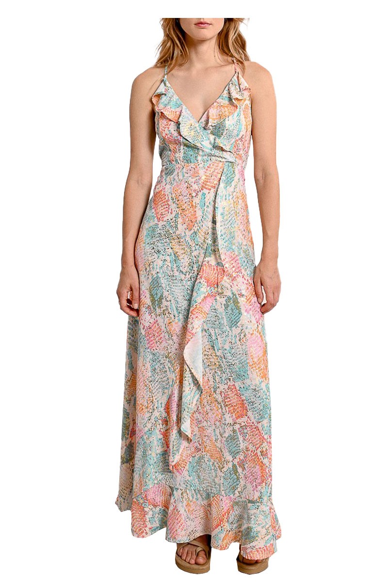 MOLLY BRACKEN abito donna multicolor con spalline LA70DE 100% poliestere