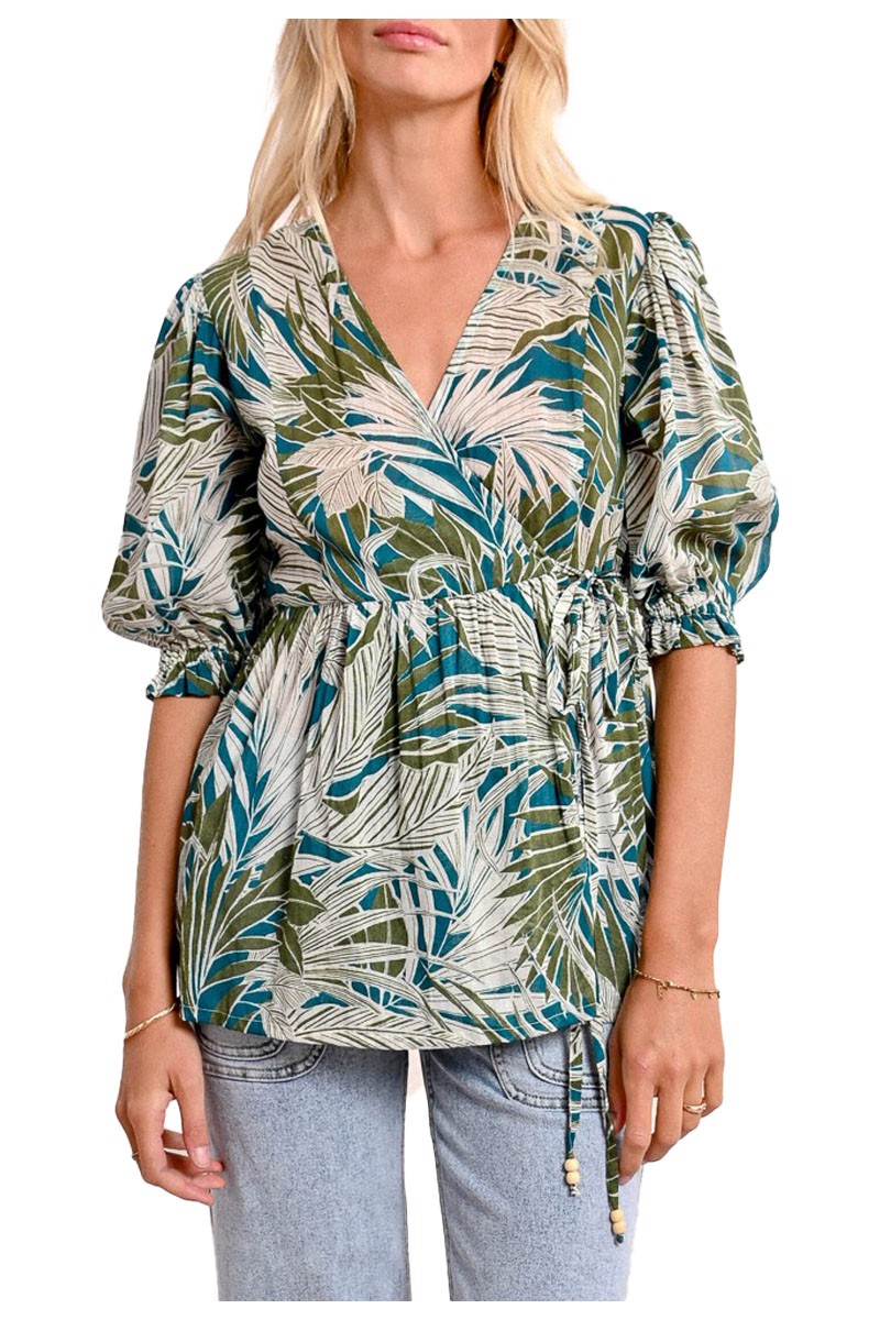 MOLLY BRACKEN blusa donna con polso elastico Z601DE 100% cotone