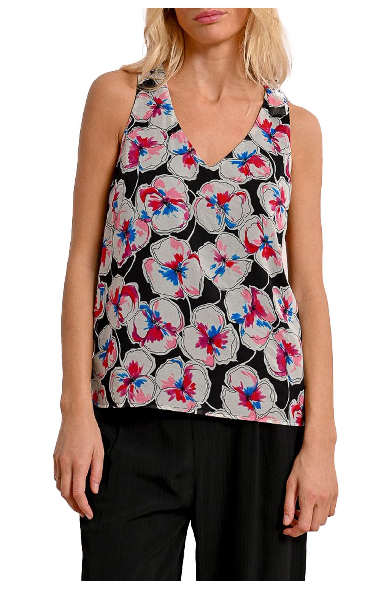 MOLLY BRACKEN canotta donna fantasia nero multicolor T1984DP 100% poliestere riciclato