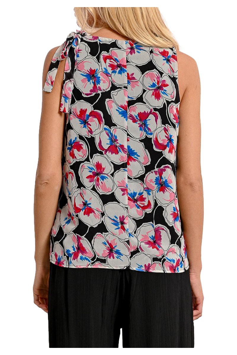 MOLLY BRACKEN canotta donna fantasia nero multicolor T1984DP 100% poliestere riciclato