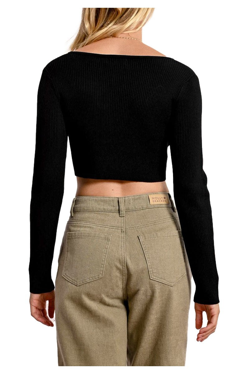 MOLLY BRACKEN bolero corto donna con fiore applicato E1727DP 72% viscosa 28% poliestere